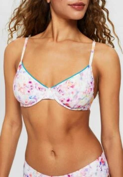 ESPRIT Mit Bügel Cups Und Floralem Print - Bikinitop - Teal Blue