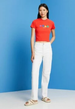 ESPRIT Mit Geometrischem - T-Shirt Print - Orange Red New -Esprit 8b9611067a51478ebf98df7af1caecce