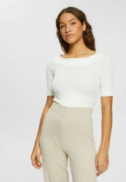 ESPRIT Pointelle - T-Shirt Basic - Off White
