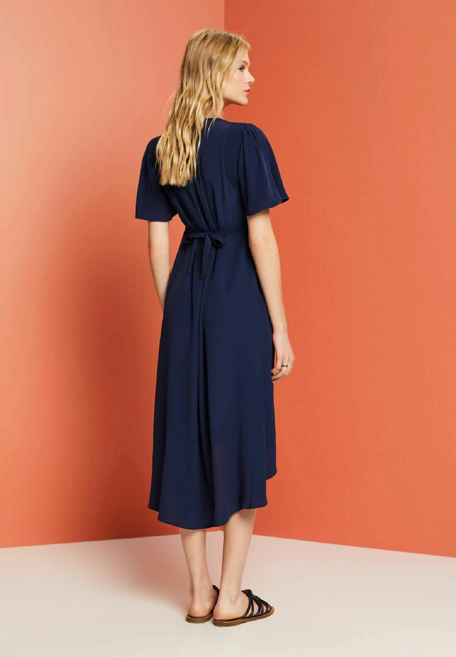 ESPRIT Midi Mit Fixiertem Bindegürtel - Jurk - Navy 5 ESPRIT Midi Mit Fixiertem Bindegürtel - Jurk - Navy - Afbeelding 5