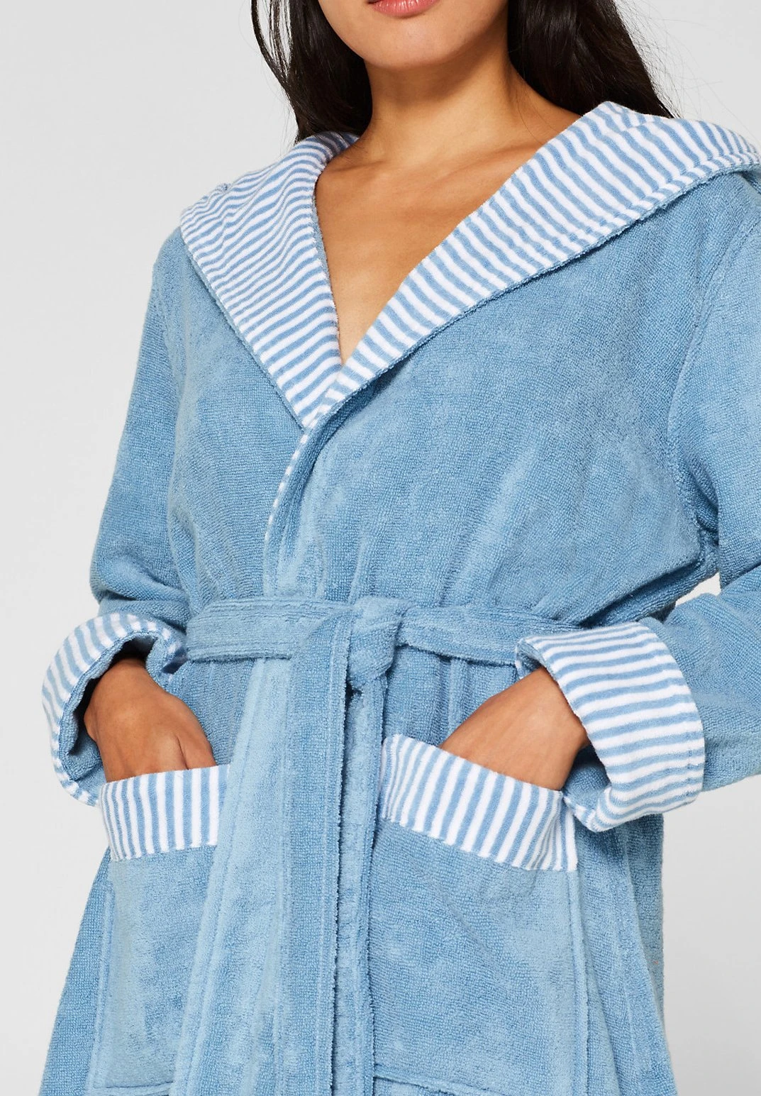 ESPRIT Mit Streifen - Badjas - Sky Blue 3 ESPRIT Mit Streifen - Badjas - Sky Blue - Afbeelding 3