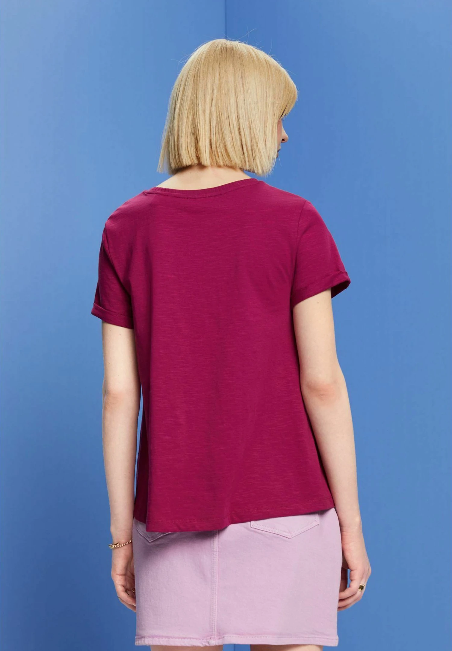 ESPRIT T-Shirt Basic - Dark Pink 5 ESPRIT T-Shirt Basic - Dark Pink - Afbeelding 5