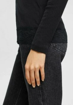 ESPRIT Longsleeve Mit Spitzenkragen - Longsleeve - Black -Esprit 93a1c3077a764f4698fe1f0385bd0e06