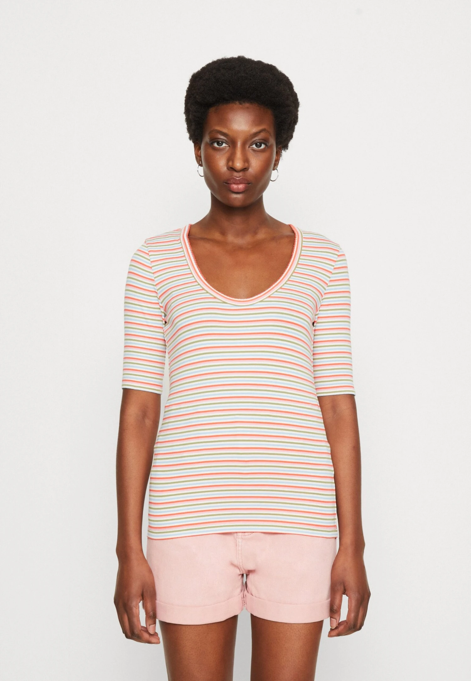 Edc By Esprit Key Shape - T-Shirt Print - Coral Orange 1 Edc By Esprit Key Shape - T-Shirt Print - Coral Orange