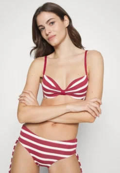 ESPRIT Brela Beach Padded Plunge Bra Stripe - Bikinitop - Dark Red 3 -Esprit a282289758a44ea8a797330d5966842f scaled
