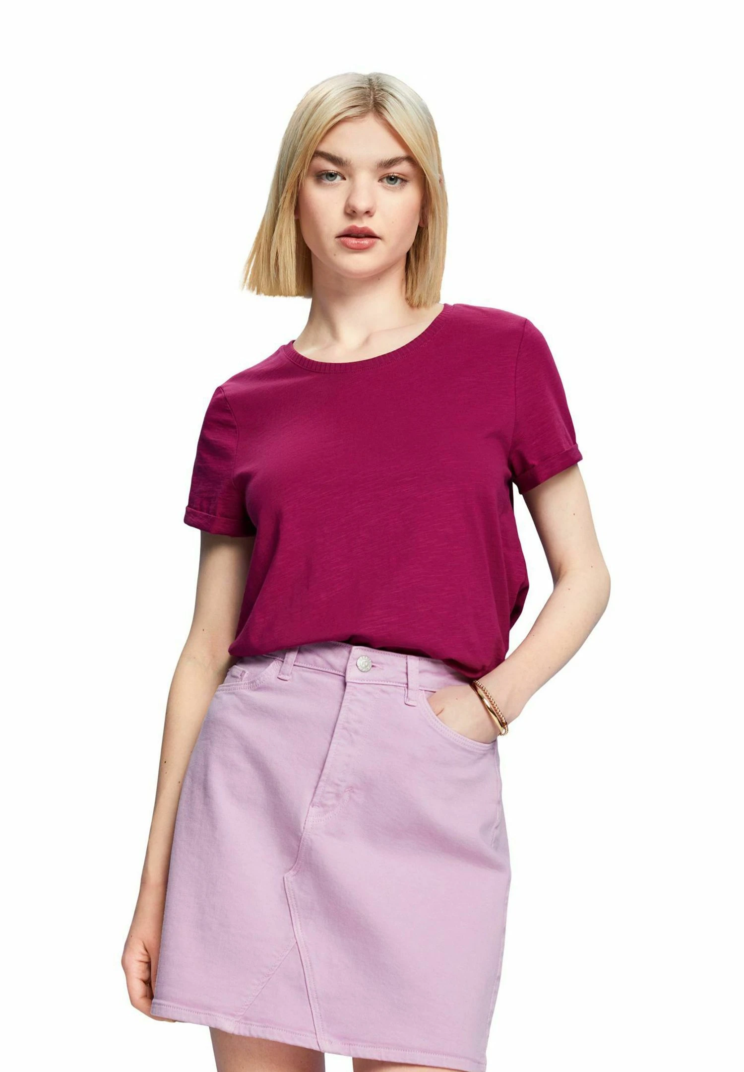 ESPRIT T-Shirt Basic - Dark Pink 1 ESPRIT T-Shirt Basic - Dark Pink