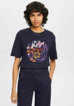 ESPRIT Tee Aw - T-Shirt Print - Navy