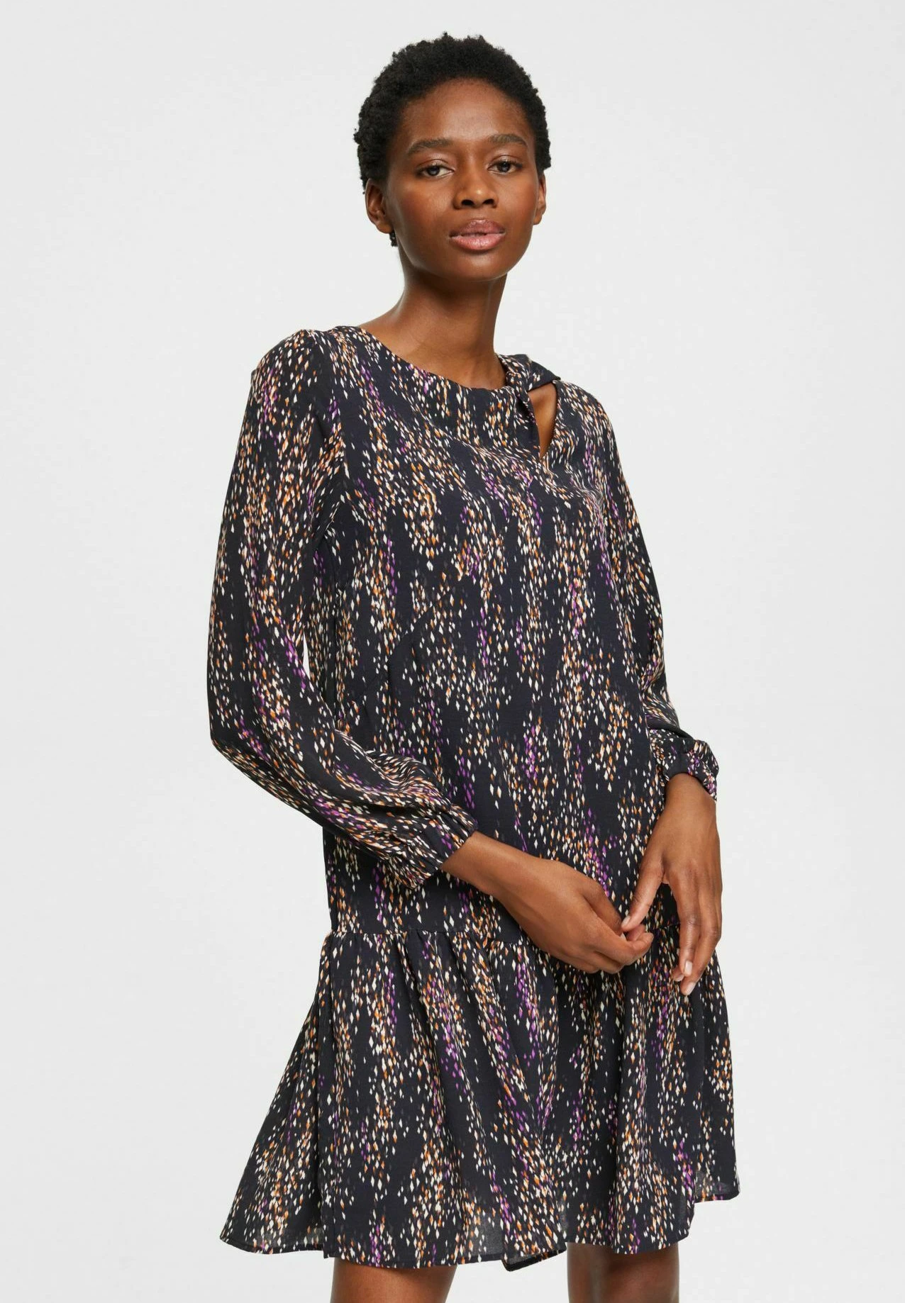 ESPRIT Mit Muster Und Cutout - Jurk - Black 1 ESPRIT Mit Muster Und Cutout - Jurk - Black