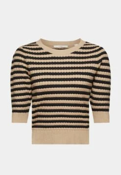 ESPRIT Gestreifter Mit Verkürzten Ärmeln - T-Shirt Print - Taupe -Esprit aa689890311a4b9e894c0e08c4cb048b
