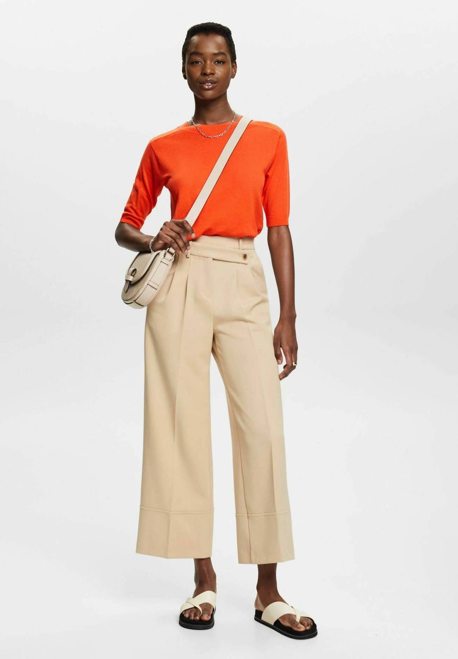 ESPRIT Sus Li Blend Te - T-Shirt Basic - Orange Red New 2 ESPRIT Sus Li Blend Te - T-Shirt Basic - Orange Red New - Afbeelding 2