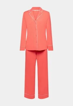 ESPRIT Beautiful Basics Long Leg Long Sleeve - Pyjama - Coral -Esprit afbd5e7ba47f42ffbff0a9c8f32aa299
