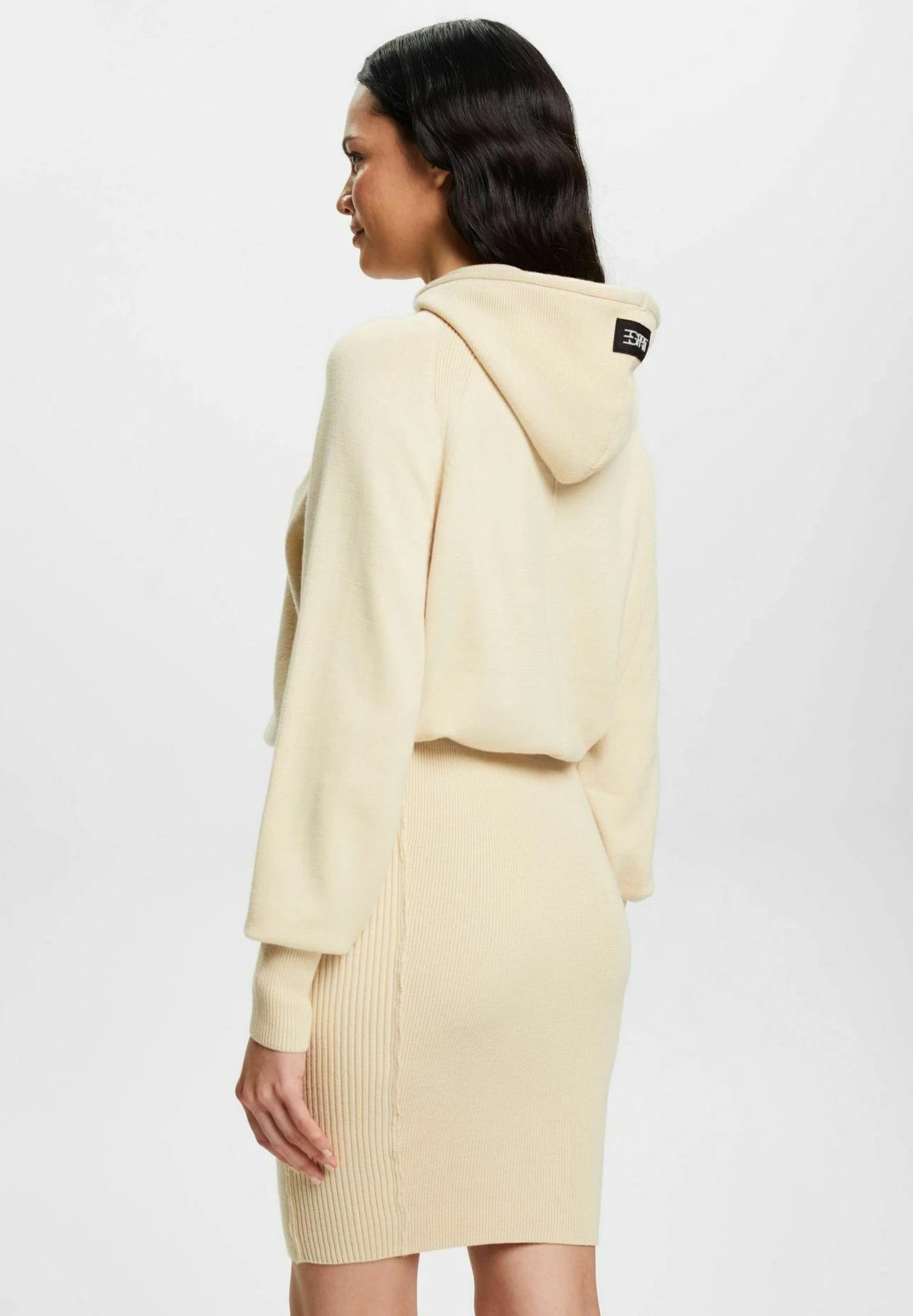 ESPRIT Mit Kapuze - Gebreide Jurk - Cream Beige 3 ESPRIT Mit Kapuze - Gebreide Jurk - Cream Beige - Afbeelding 3