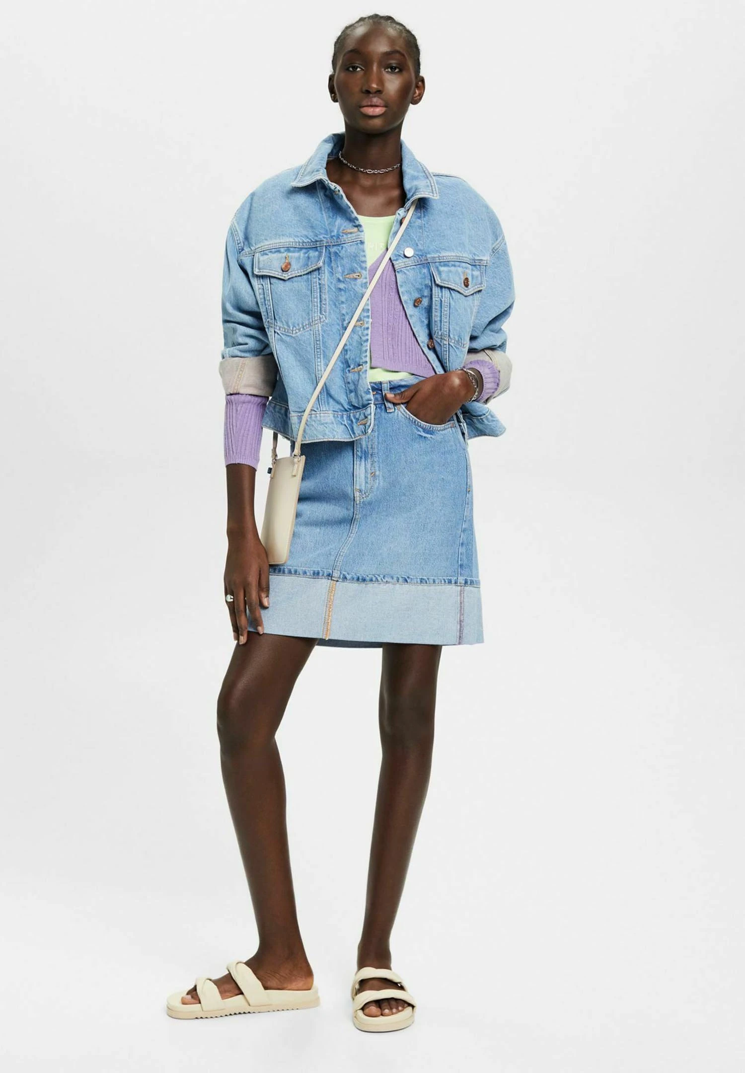 ESPRIT Mit Mittlerer Bundhöhe - Jeansrok - Blue Light Washed 2 ESPRIT Mit Mittlerer Bundhöhe - Jeansrok - Blue Light Washed - Afbeelding 2