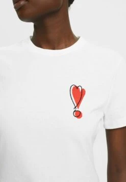 ESPRIT Mit Gesticktem Herzmotiv - T-Shirt Print - White -Esprit bcc7a8c6767c45d0b0df46717225942e