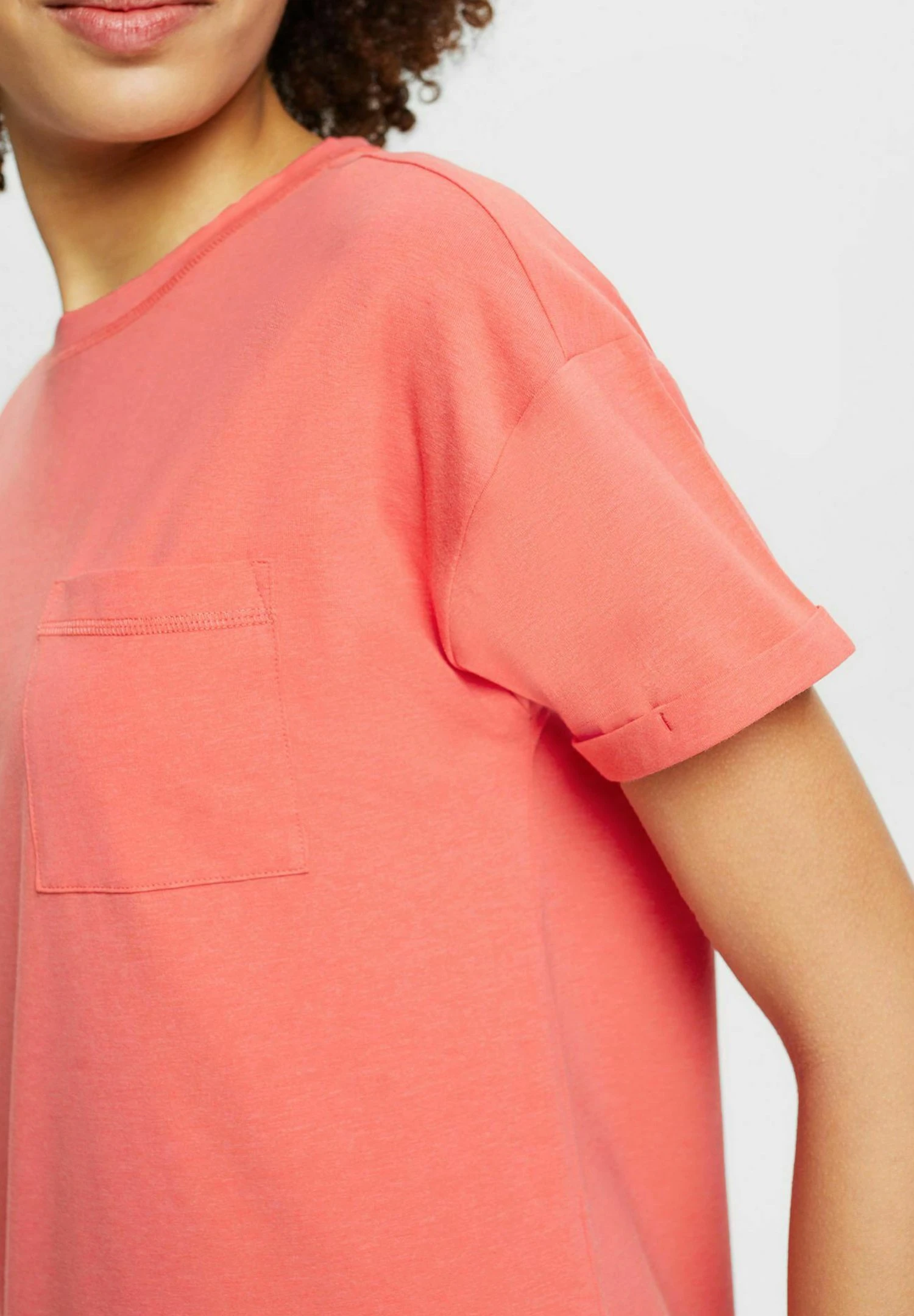 ESPRIT Cosy Melange Short Sleeve Melange - Nachtjapon - New Coral 3 ESPRIT Cosy Melange Short Sleeve Melange - Nachtjapon - New Coral - Afbeelding 3