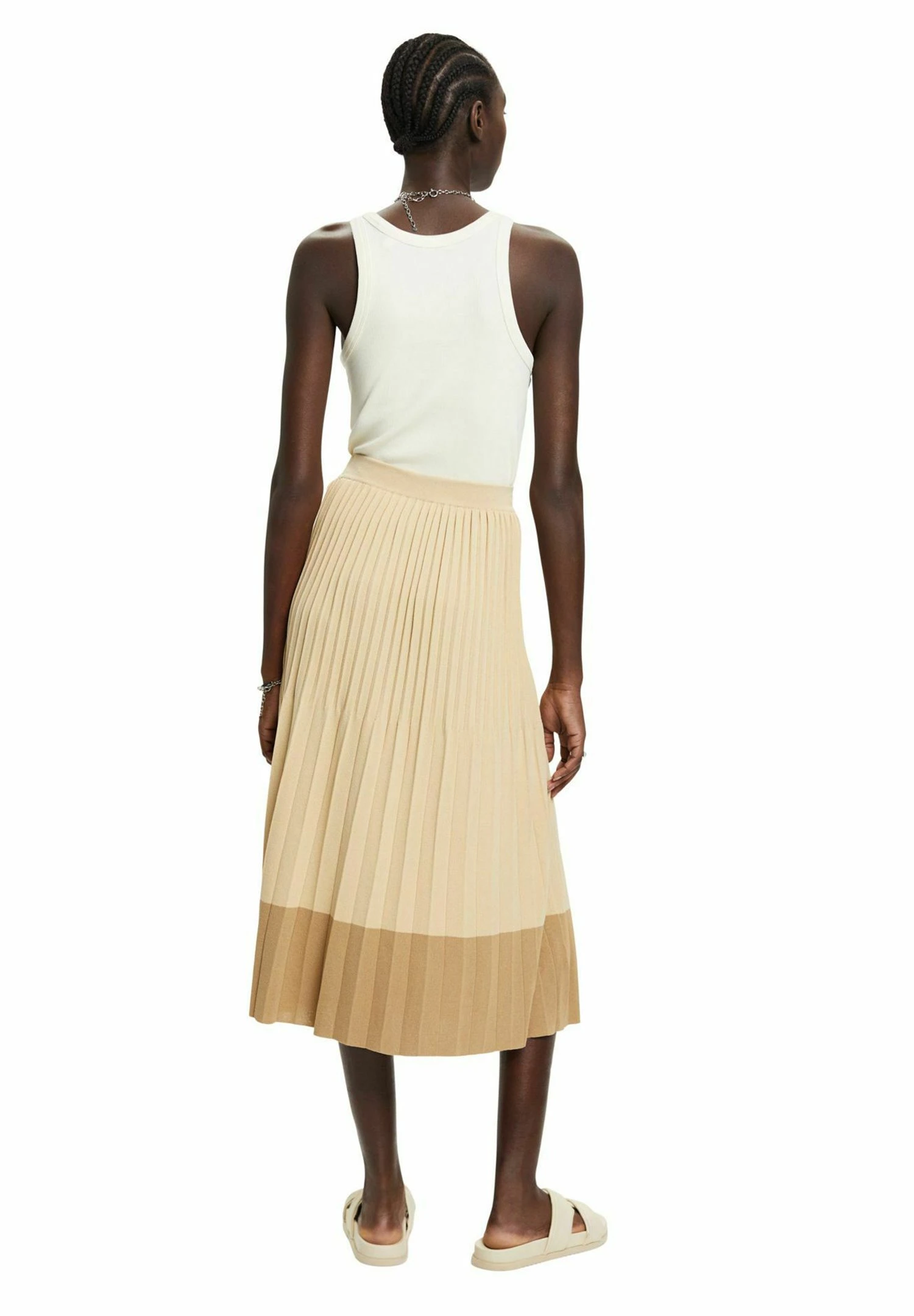 ESPRIT Plissierter- A-Lijn Rok - Light Beige 4 ESPRIT Plissierter- A-Lijn Rok - Light Beige - Afbeelding 4