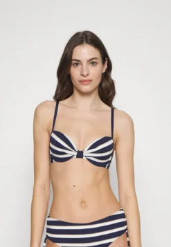 ESPRIT Brela Beach Padded Plunge Bra Stripe - Bikinitop - Navy