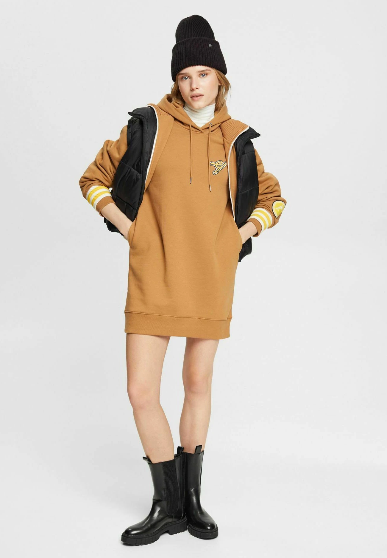 ESPRIT College - Gebreide Jurk - Caramel 2 ESPRIT College - Gebreide Jurk - Caramel - Afbeelding 2