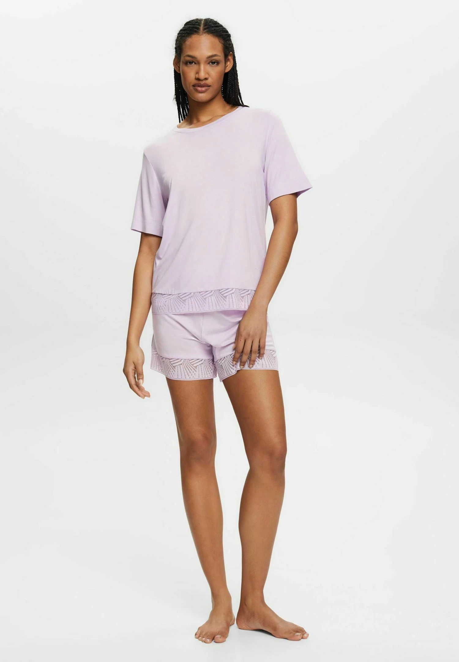 ESPRIT Set Mit Spitzenbesatz - Pyjama - Violet 2 ESPRIT Set Mit Spitzenbesatz - Pyjama - Violet - Afbeelding 2