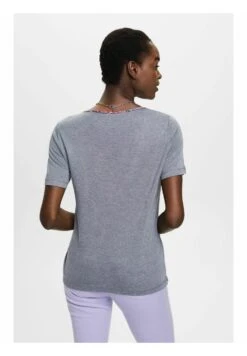 ESPRIT Mit Geblümtem V Ausschnitt - T-Shirt Print - Navy -Esprit d410210990cb4b288482deab157a39c0