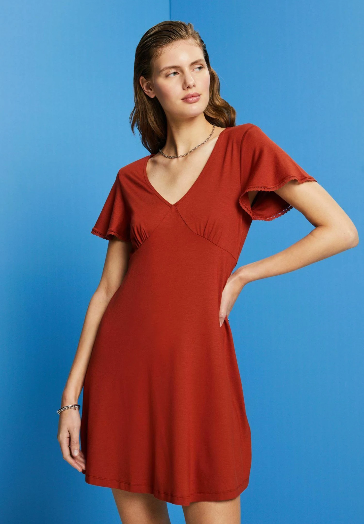 ESPRIT Gebreide Jurk - Terracotta New 2 ESPRIT Gebreide Jurk - Terracotta New - Afbeelding 2