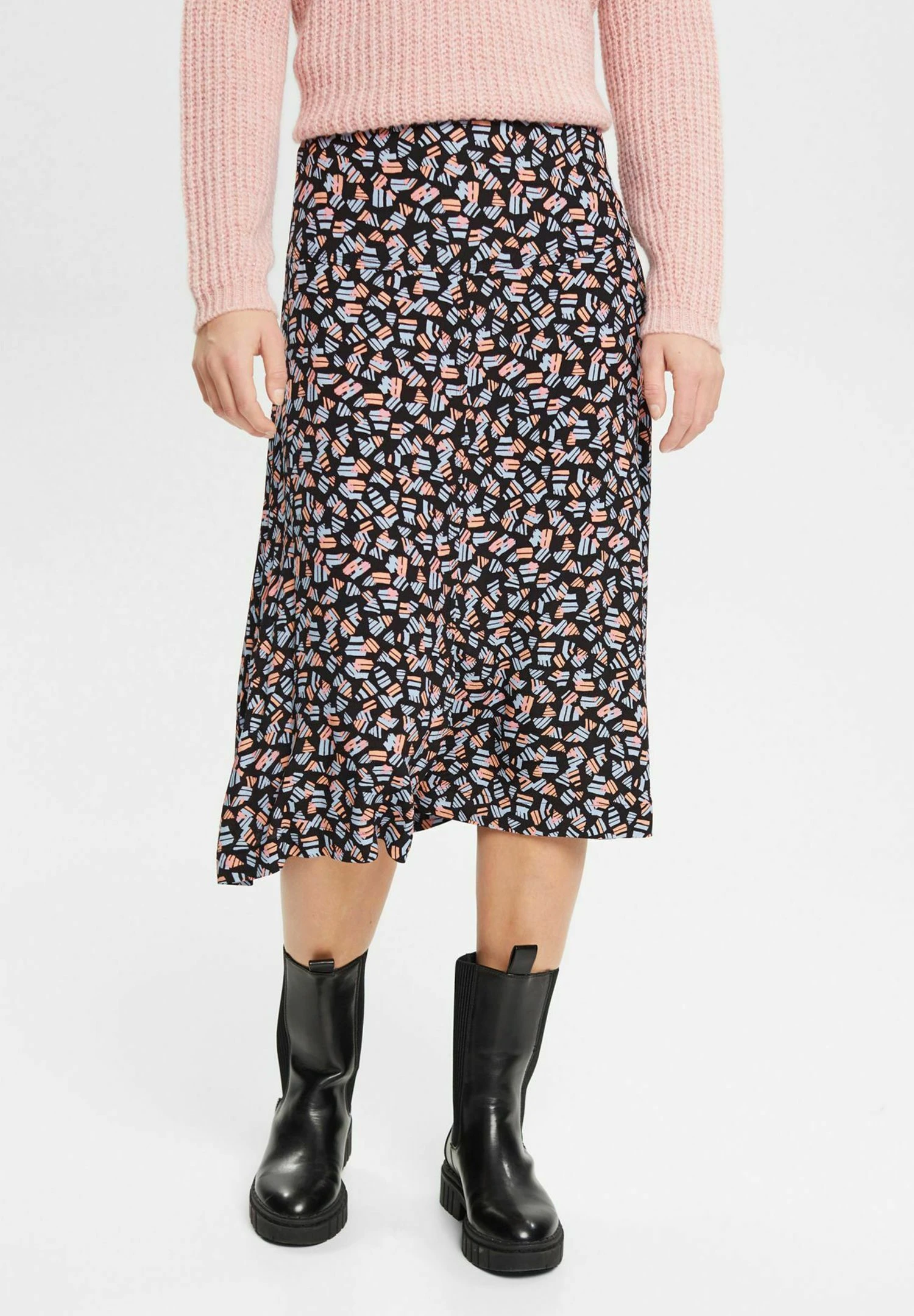 ESPRIT Gemusterter - A-Lijn Rok - New Black 1 ESPRIT Gemusterter - A-Lijn Rok - New Black