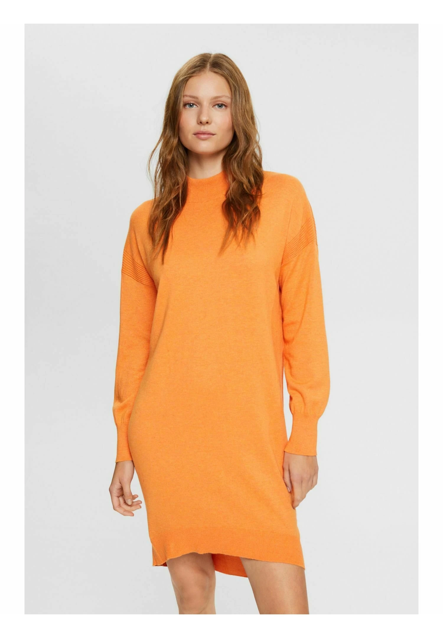 ESPRIT Mockneck Dress - Gebreide Jurk - Golden Orange 1 ESPRIT Mockneck Dress - Gebreide Jurk - Golden Orange