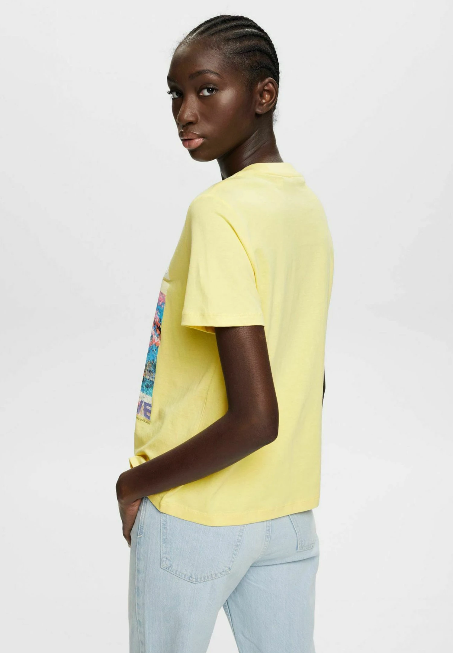 Edc By Esprit Aw Tee - T-Shirt Print - Light Yellow 3 Edc By Esprit Aw Tee - T-Shirt Print - Light Yellow - Afbeelding 3