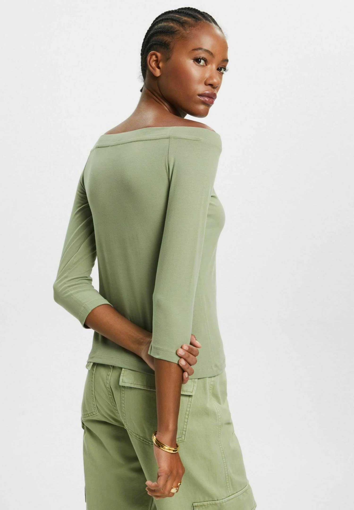 ESPRIT Schulterfreies- Longsleeve - Light Khaki 3 ESPRIT Schulterfreies- Longsleeve - Light Khaki - Afbeelding 3