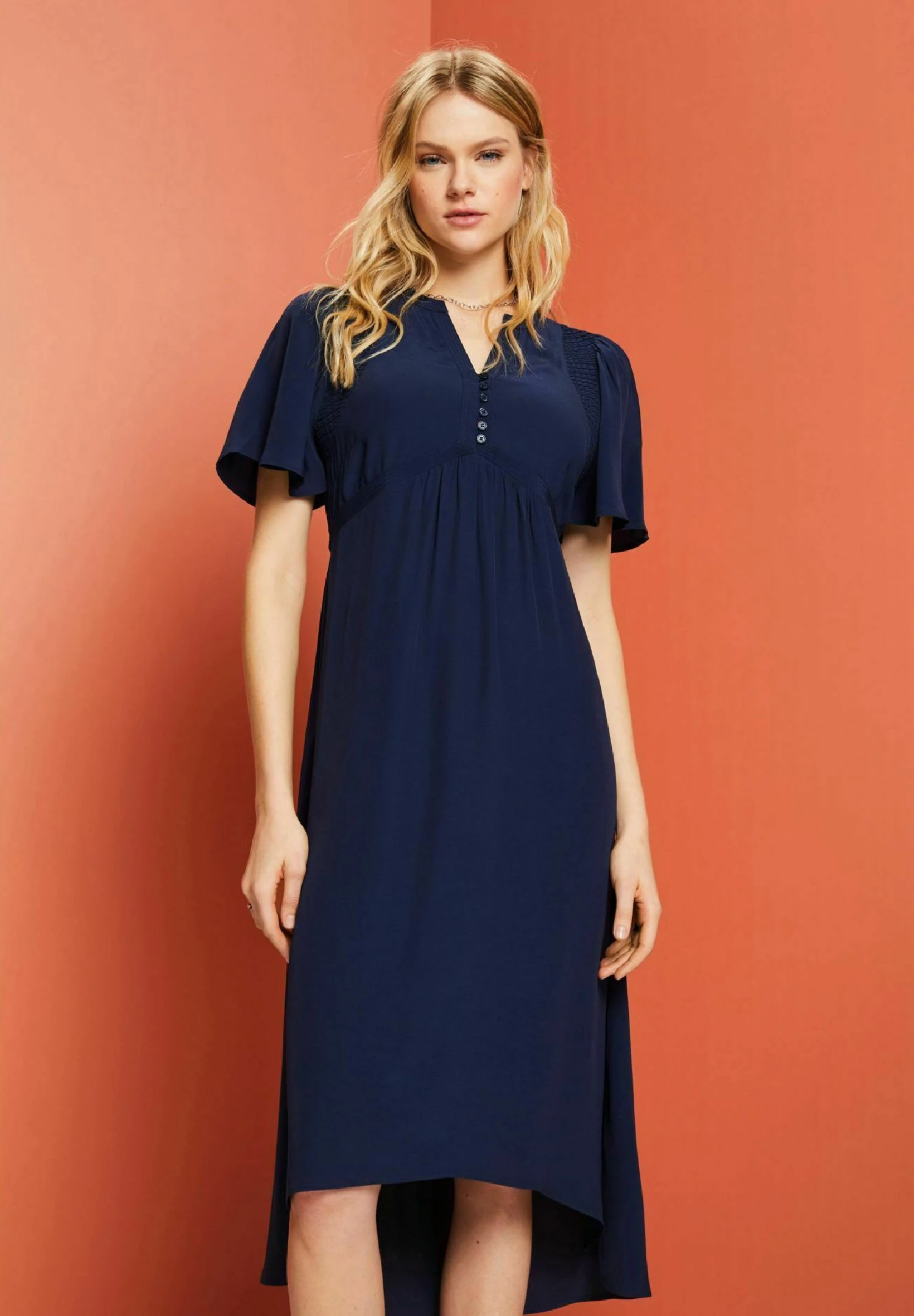 ESPRIT Midi Mit Fixiertem Bindegürtel - Jurk - Navy 4 ESPRIT Midi Mit Fixiertem Bindegürtel - Jurk - Navy - Afbeelding 4