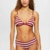 ESPRIT Gestreiftes- Bikinitop - Dark Red