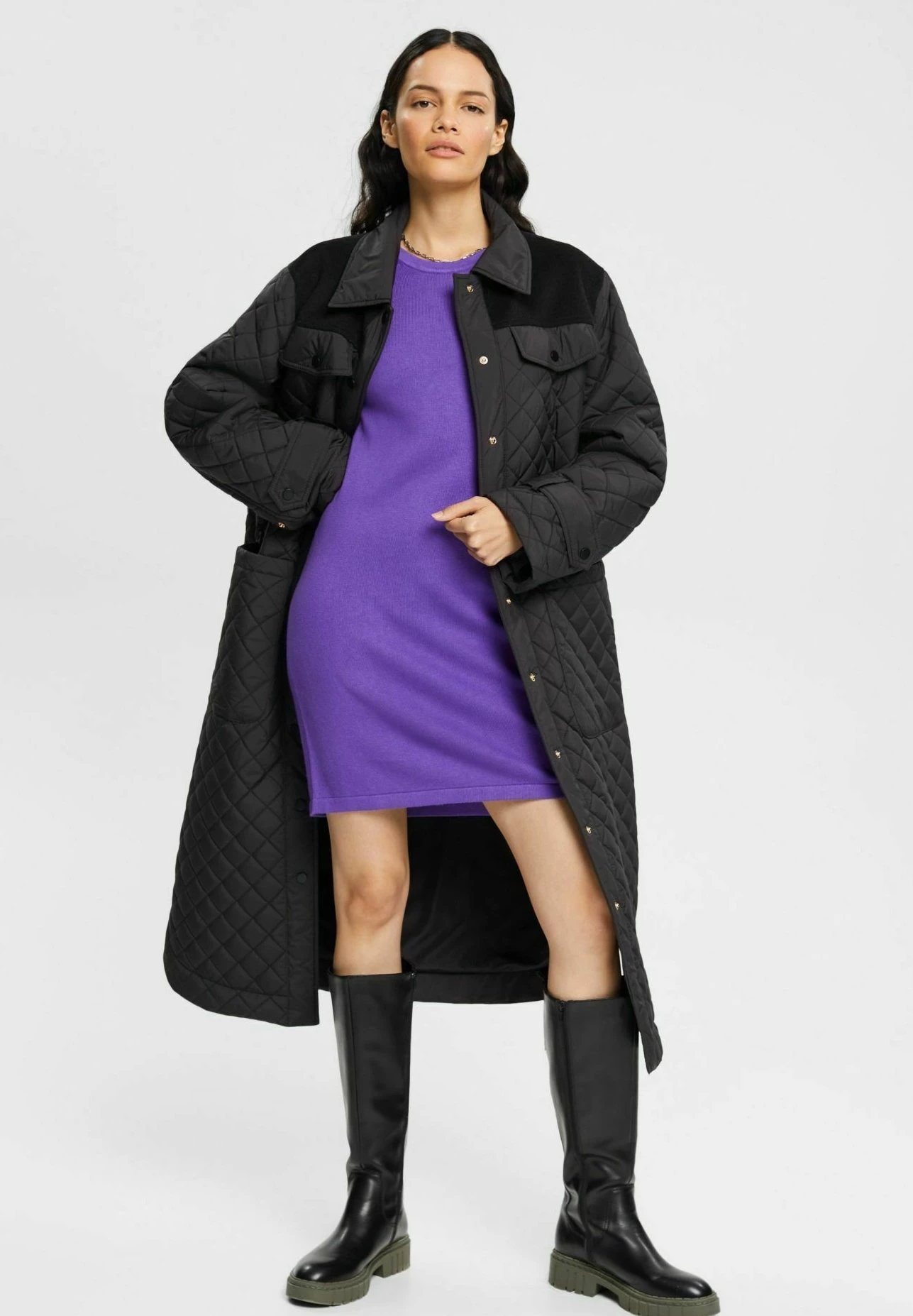 Edc By Esprit Flat - Gebreide Jurk - Purple 2 Edc By Esprit Flat - Gebreide Jurk - Purple - Afbeelding 2