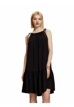 ESPRIT Träger Mit Gesmokten Details- Jurk - Black