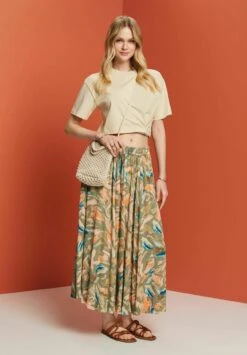 ESPRIT Light - Plooirok - Light Khaki -Esprit e7562153e0b74ba586c3260c9bcdac82