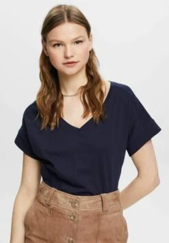 ESPRIT Mit V Ausschnitt - T-Shirt Basic - Navy