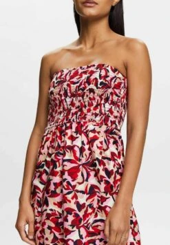 ESPRIT Gesmoktes Mini Schla - Jurk - Dark Red -Esprit ea41bc19b8714cf485126d6cf842ef62