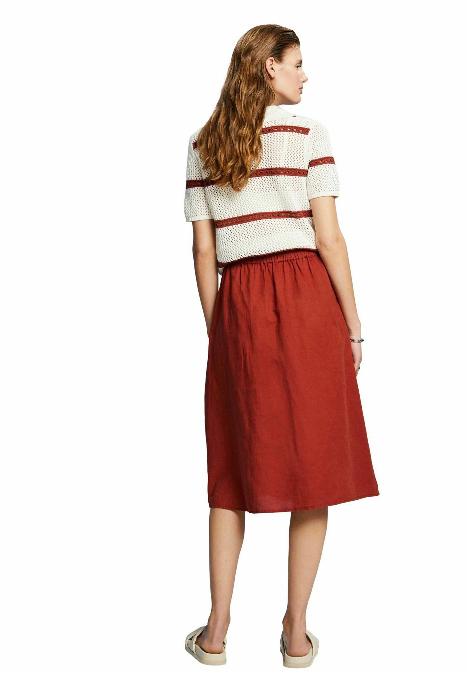 ESPRIT Light- A-Lijn Rok - Terracotta New 2 ESPRIT Light- A-Lijn Rok - Terracotta New - Afbeelding 2