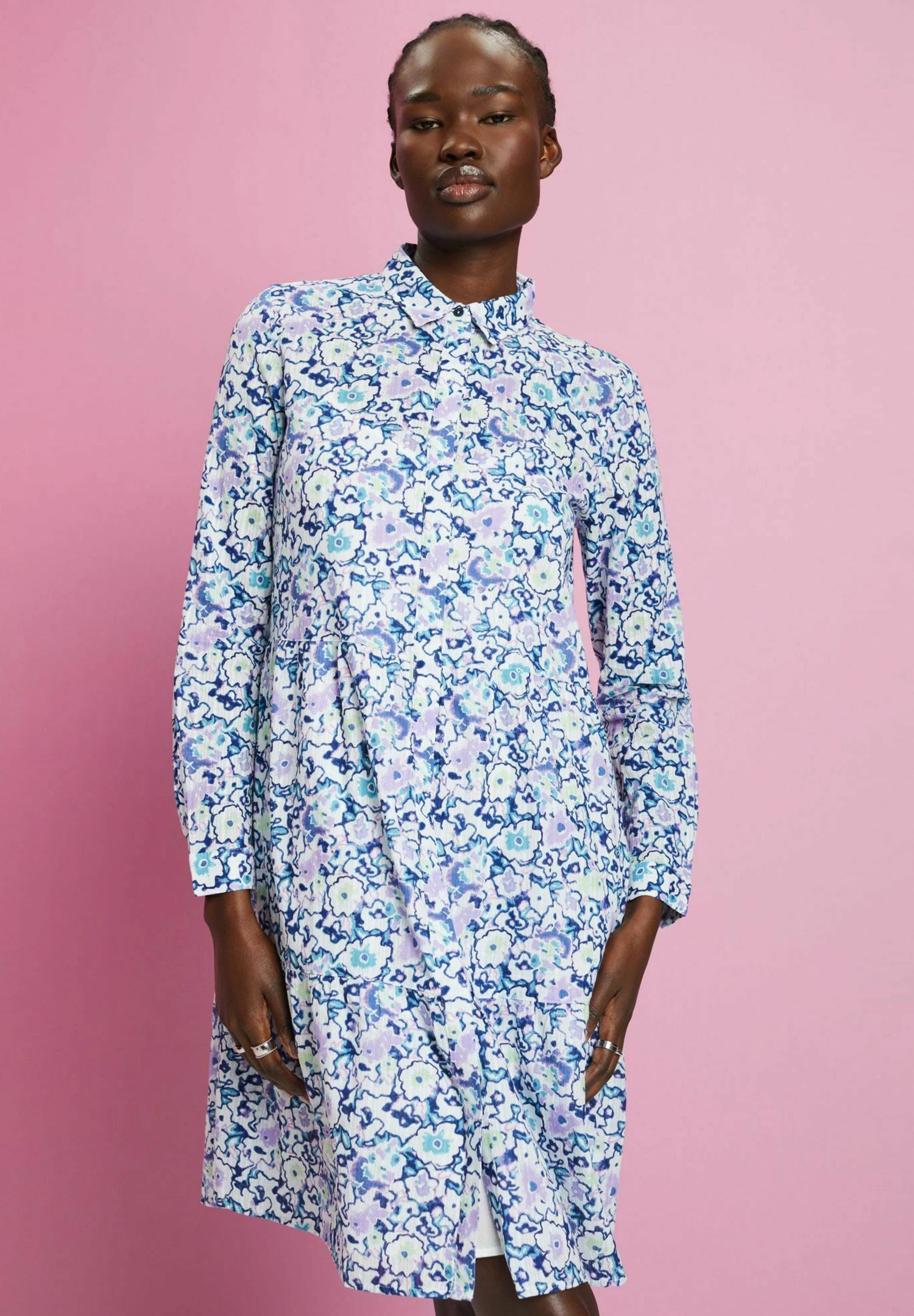 ESPRIT Mit Floralem Allover - Blousejurk - White 2 ESPRIT Mit Floralem Allover - Blousejurk - White - Afbeelding 2