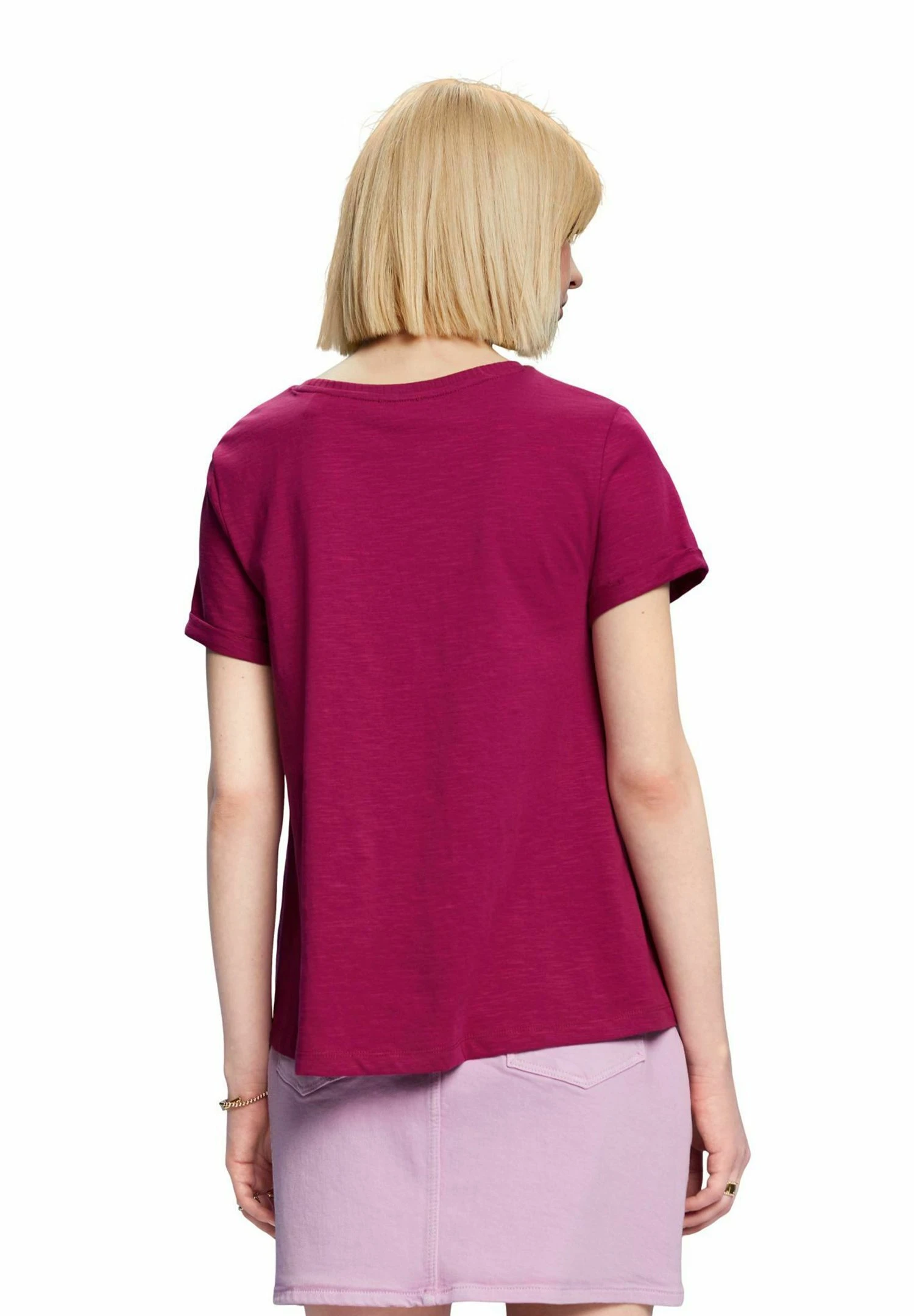 ESPRIT T-Shirt Basic - Dark Pink 2 ESPRIT T-Shirt Basic - Dark Pink - Afbeelding 2