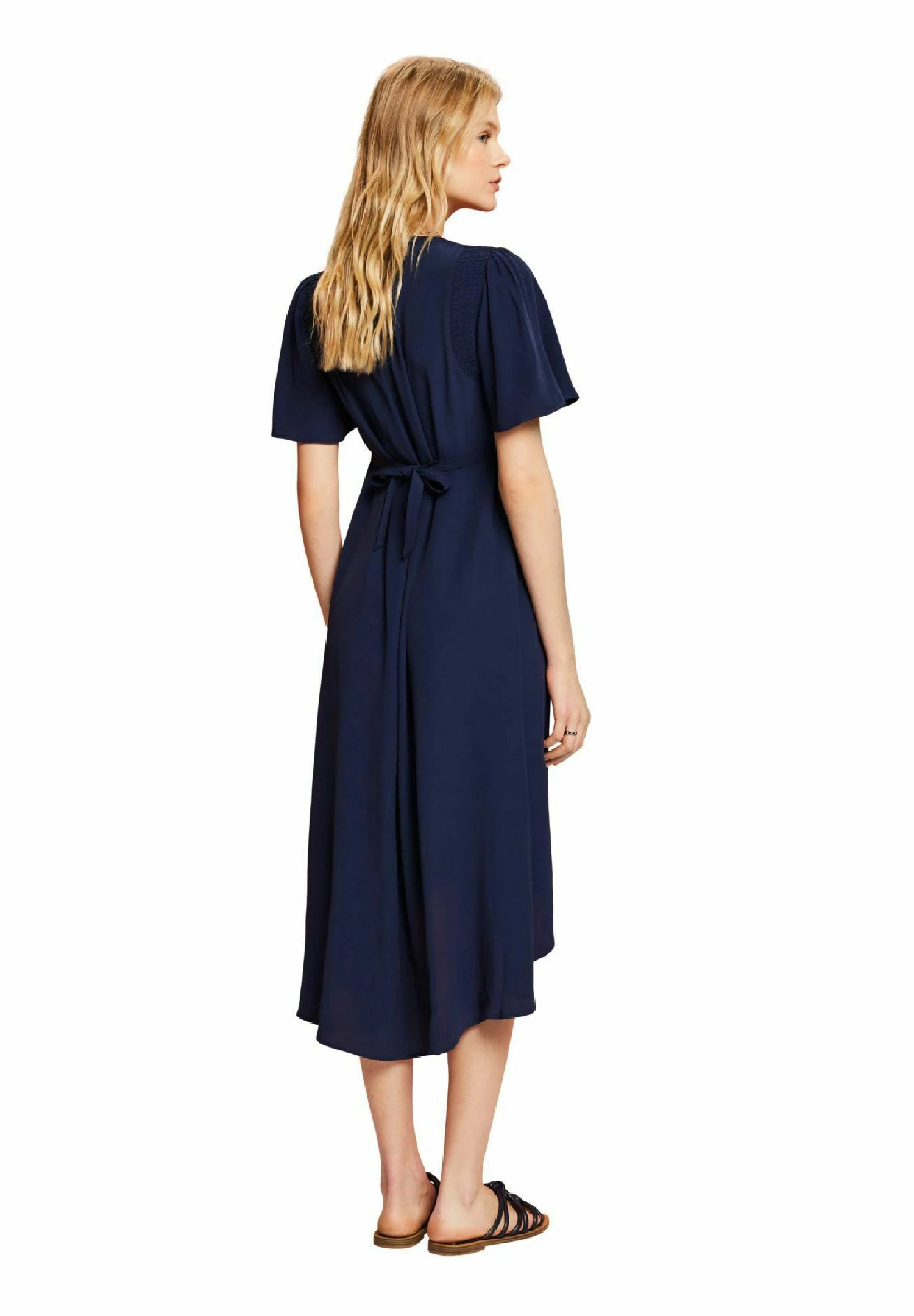 ESPRIT Midi Mit Fixiertem Bindegürtel - Jurk - Navy 2 ESPRIT Midi Mit Fixiertem Bindegürtel - Jurk - Navy - Afbeelding 2