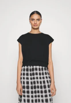 Edc By Esprit Bubble Hem - T-Shirt Print - Black