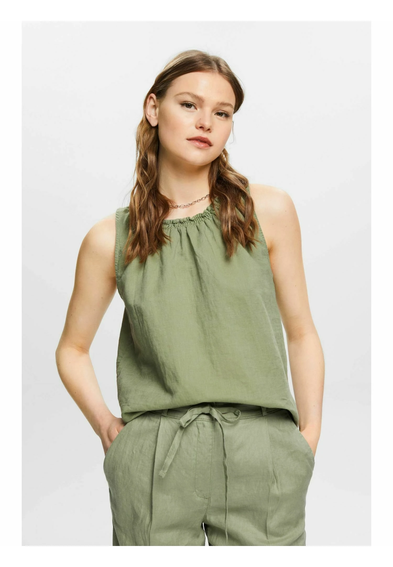 Edc By Esprit Blouse - Light Khaki 1 Edc By Esprit Blouse - Light Khaki