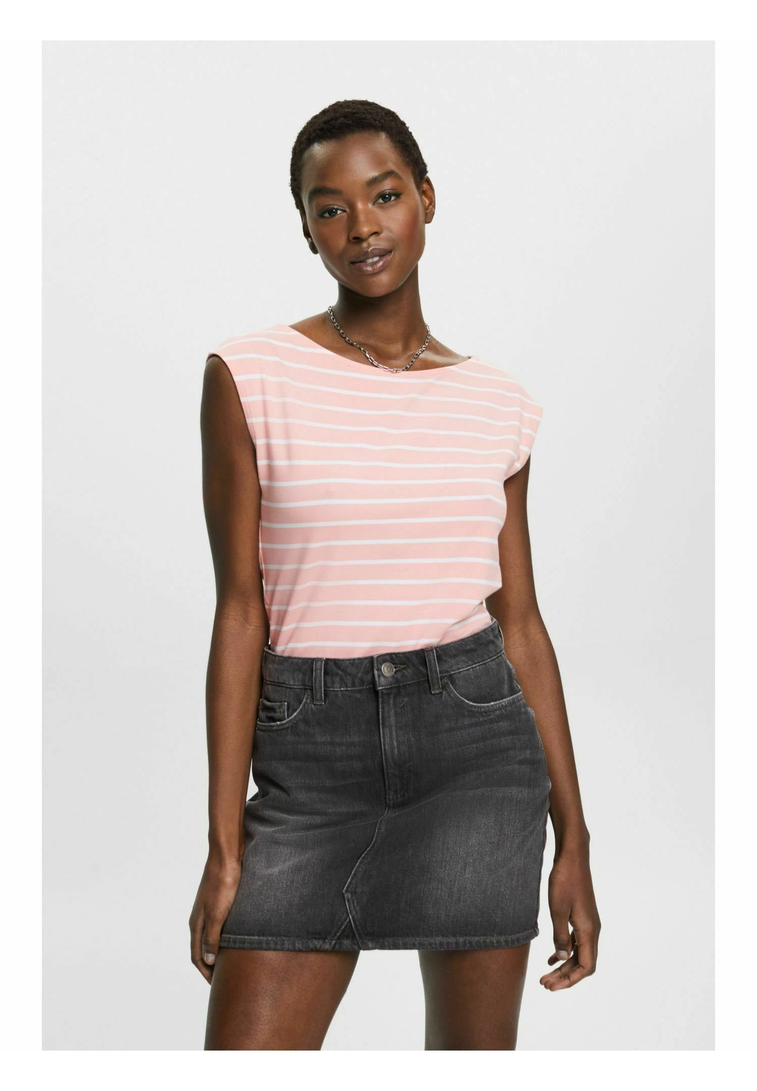 ESPRIT Sslv Stripe - T-Shirt Print - Pink 1 ESPRIT Sslv Stripe - T-Shirt Print - Pink