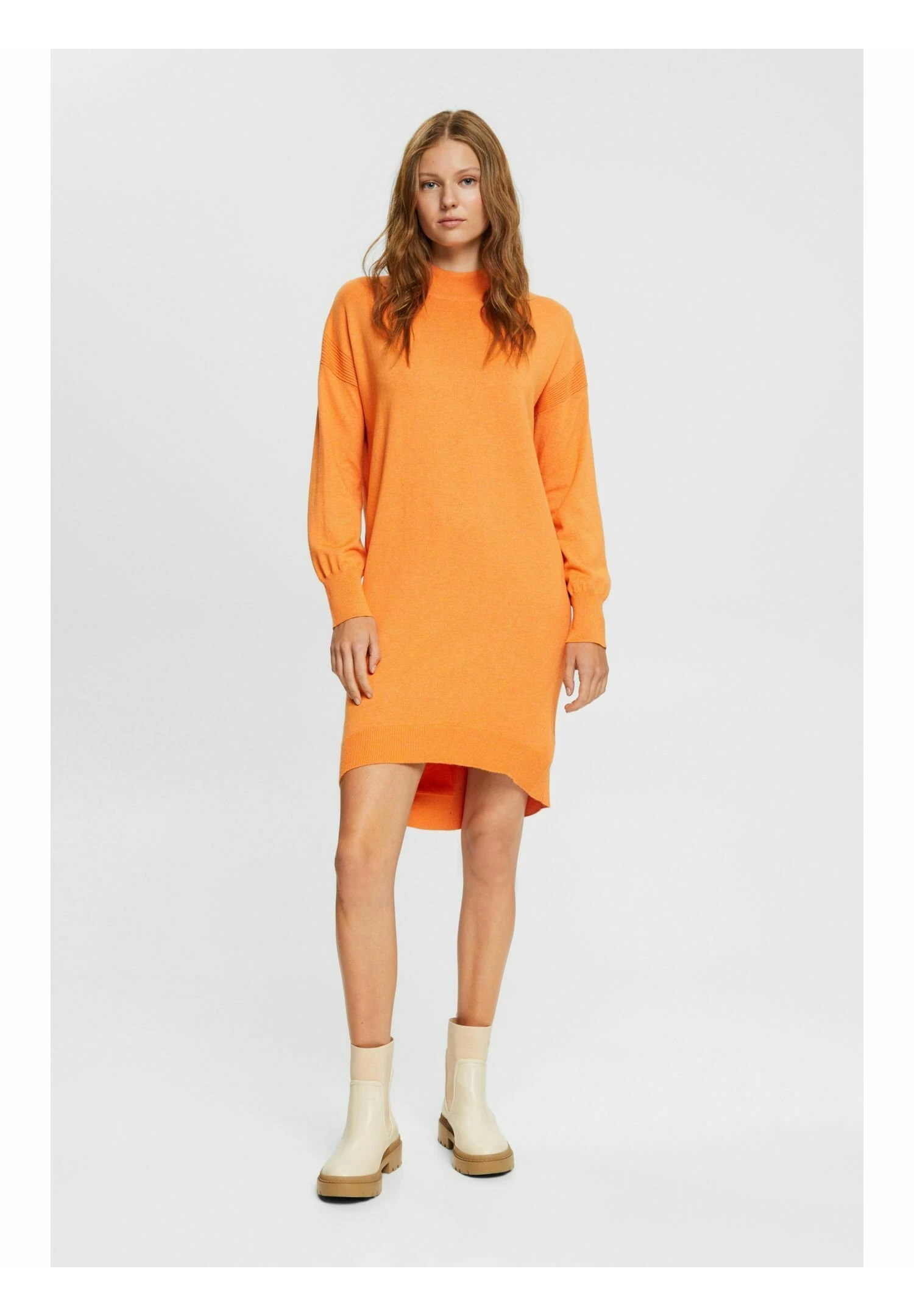 ESPRIT Mockneck Dress - Gebreide Jurk - Golden Orange 2 ESPRIT Mockneck Dress - Gebreide Jurk - Golden Orange - Afbeelding 2